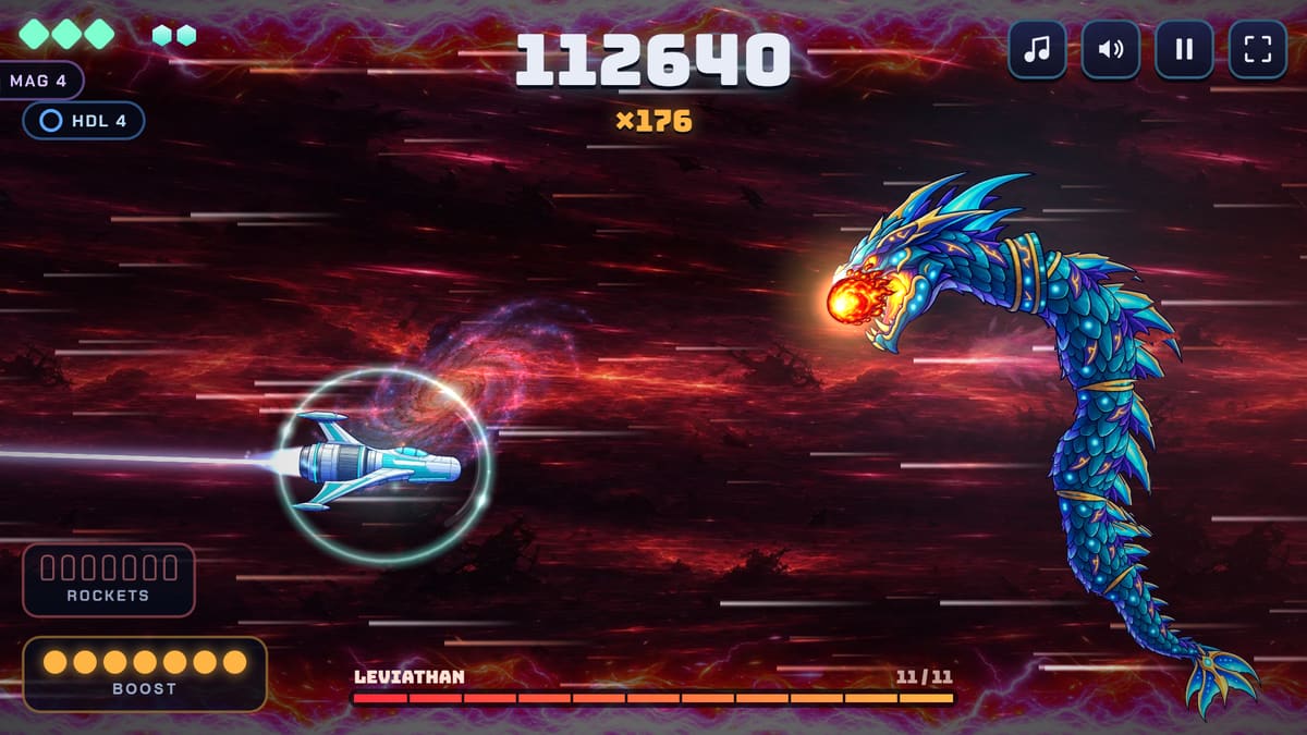 Boss fight against the LEVIATHAN in hyperspace