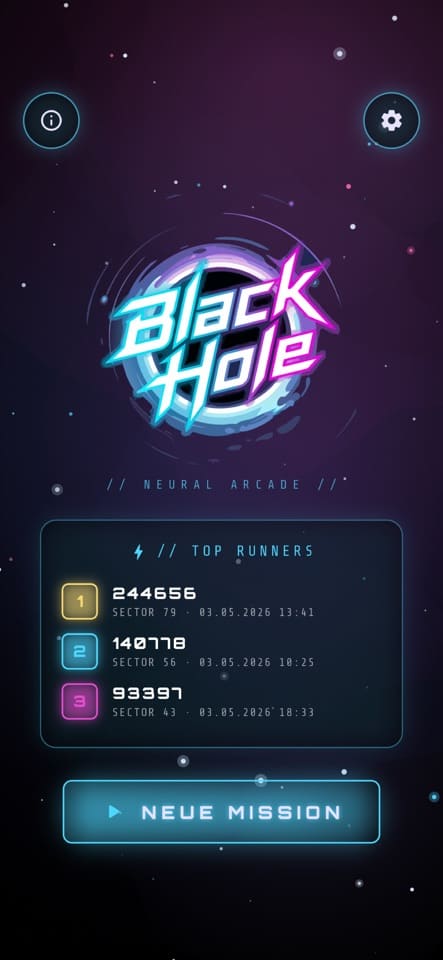 Black Hole gameplay: a black hole swallowing a solar system